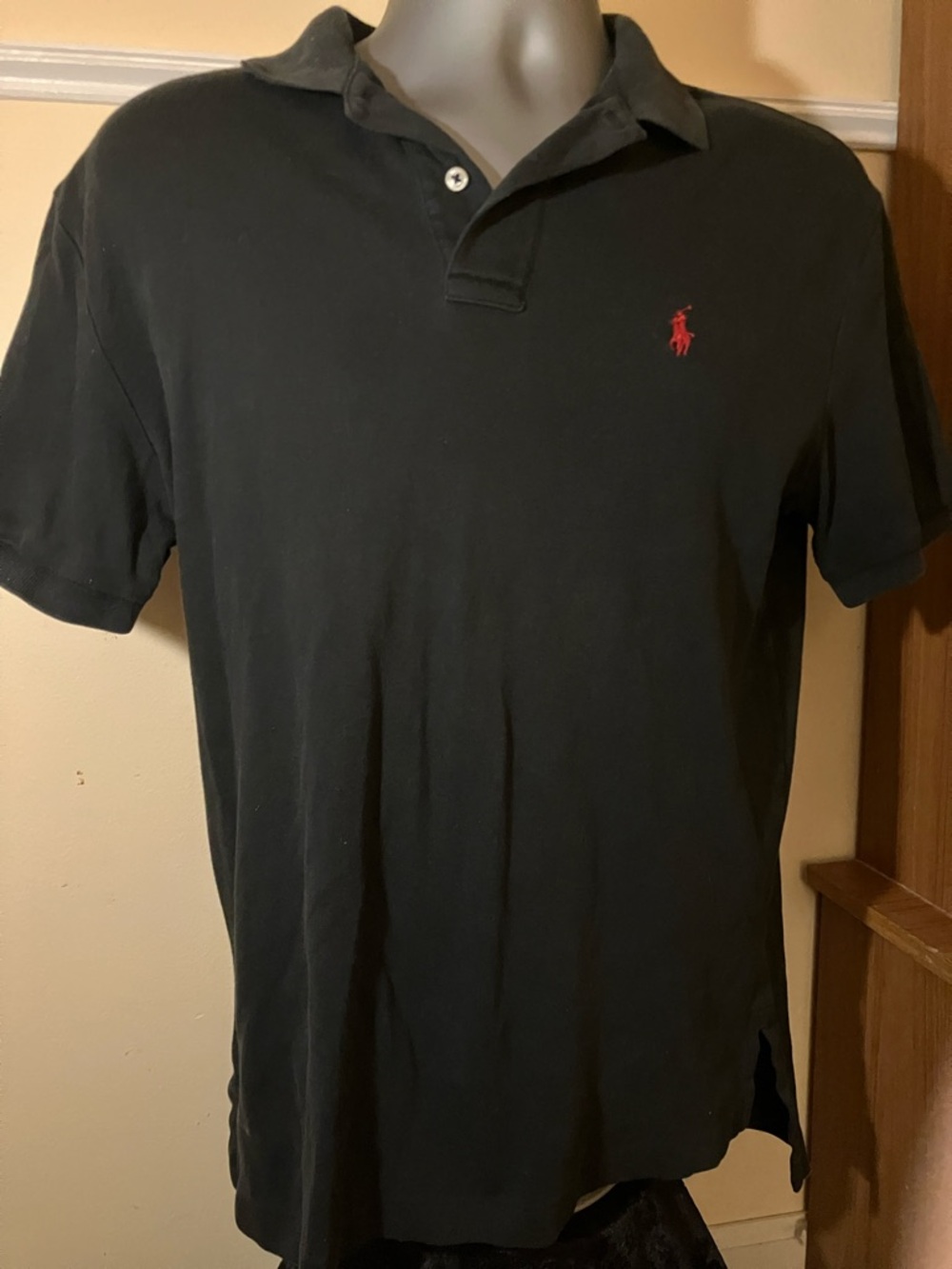Ralph Lauren Black Polo Shirt with Red Pony Logo